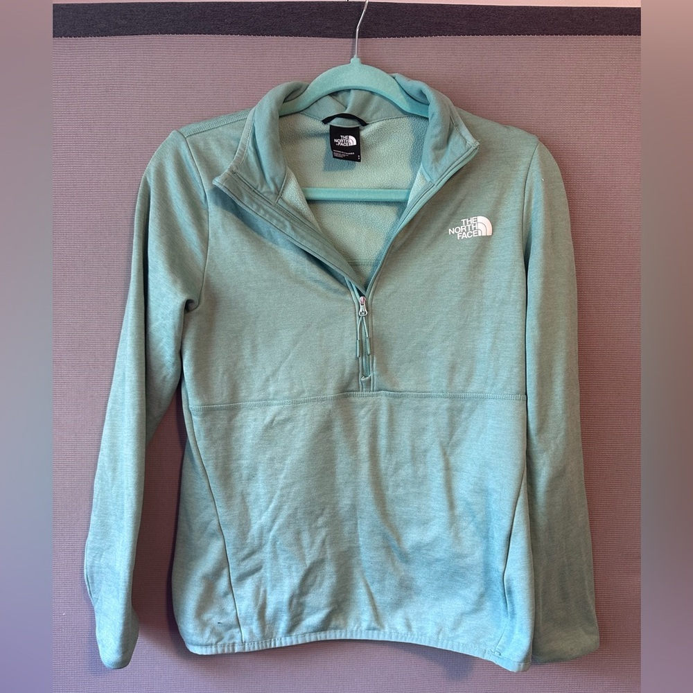The North Face mint 1/4 zip light Fleece cotton Women’s 1/4 Zip Pullover Size S